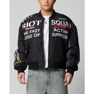 Loiter RIOT SQUAD BOMBER JACKET BLACK